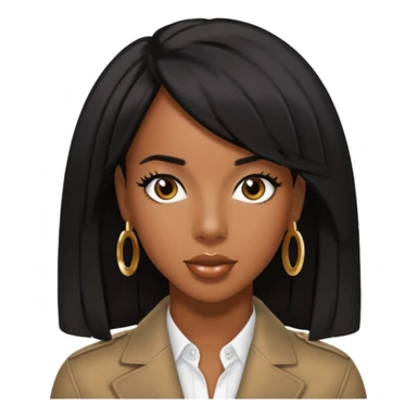 Kelly Rowland from Destiny's Child with black hair sticker