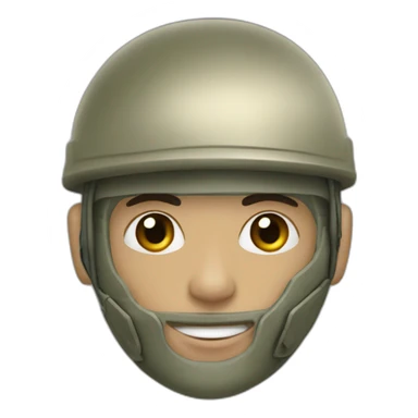 a soldier with a metal prosthesis sticker