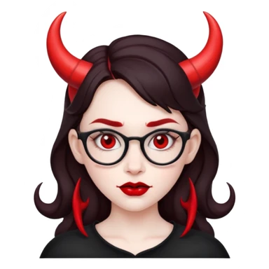 girl devil nerdy brunette  sticker