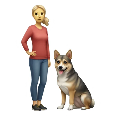 A Swedish Vallhund with a woman sticker