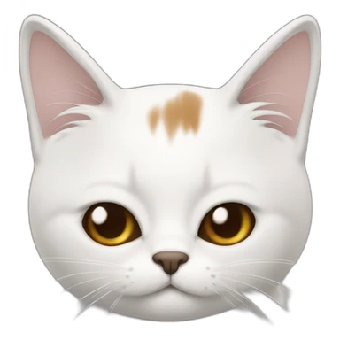 Gato blanco con mancha marrón en la cara sticker