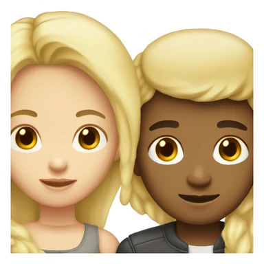 Light skin boy with a blonde girl sticker