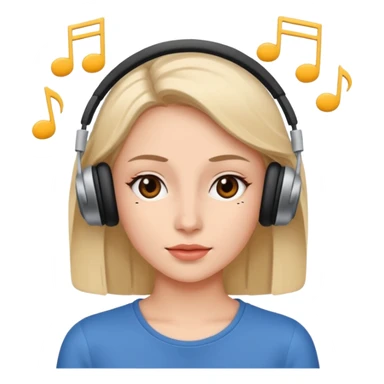 müzik dinleyen kadın sticker