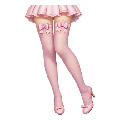 light pink laced stockings with bow sticker