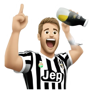 Juventus fan celebrating the Scudetto sticker
