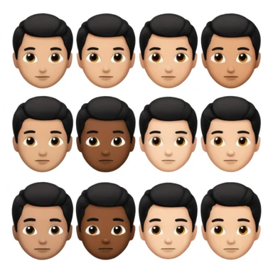 men with black bun hair sticker