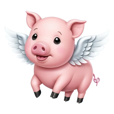 Pig flying sticker