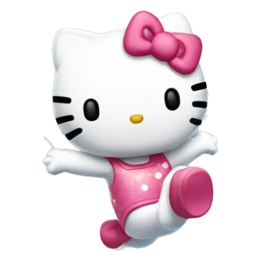 Hello kitty jumping over water sticker