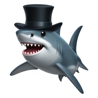 Shark with a top hat sticker