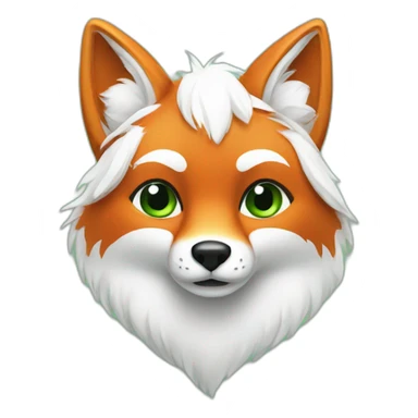 Fox with white fur and a green tail sticker
