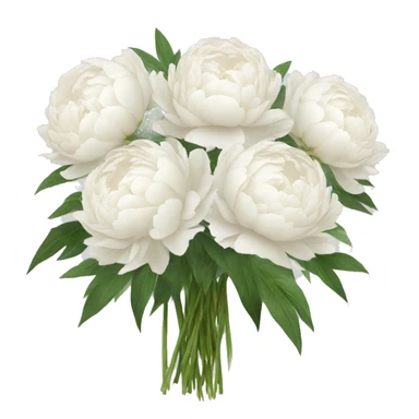 A large bouquet of white peonies sticker