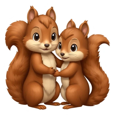 two squirrels cuddling sticker