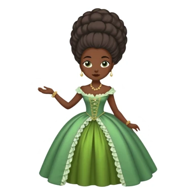 marie Antoinette fashion dark skinned woman green dress sticker