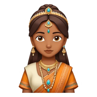Girl with an Indian attire sticker