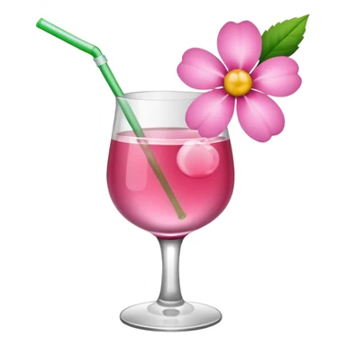 Alcohol drink with pink flower sticker