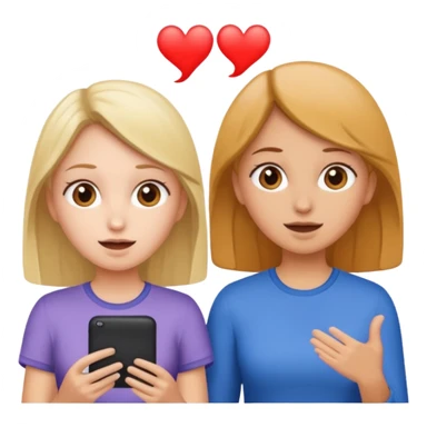 two girls practice speaking  sticker