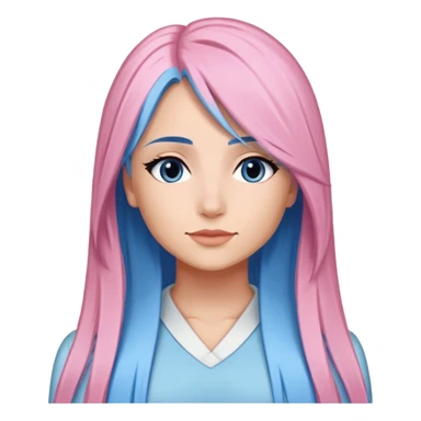 Perfect {{{demi}}} rose straight very very long medium to sky blue hair sticker