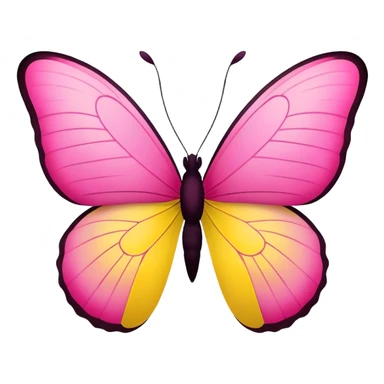 butterfly silhouette in pink and yellow sticker