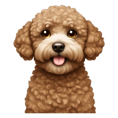 brown bichpoo with a little bit of white fur around nose sticker
