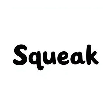 'Squeak' word in a playful hand drawn doodle style with fun and lively lettering sticker