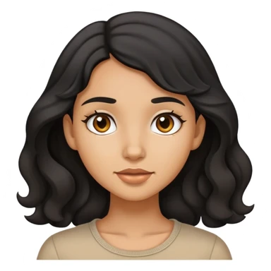 medium tan pretty girl with a little wavy black hair sticker