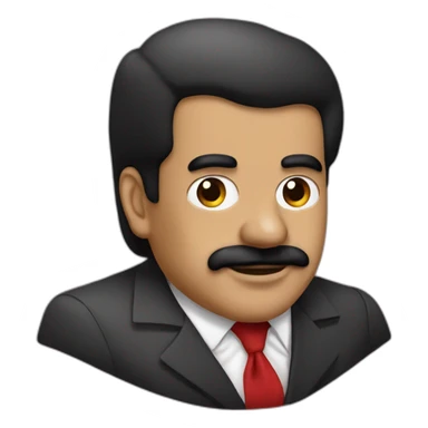 Nicolás Maduro with a clown face sticker