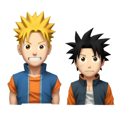  Naruto with luffy hair and goku hair sticker