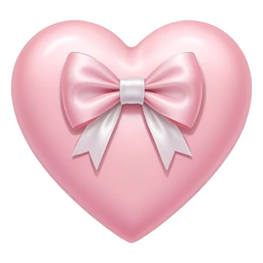 Pastel pink heart with white bow sticker