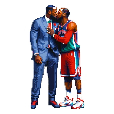LeBron James kissing P Diddy sticker
