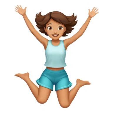 Girl happily jumping sticker