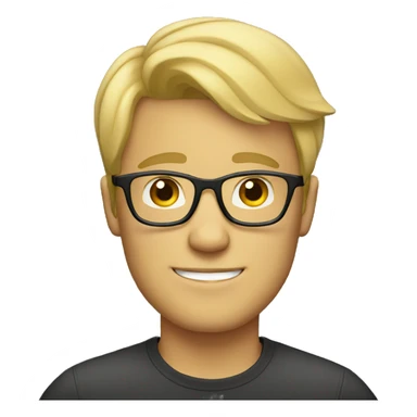 Blonde guy with glasses sticker