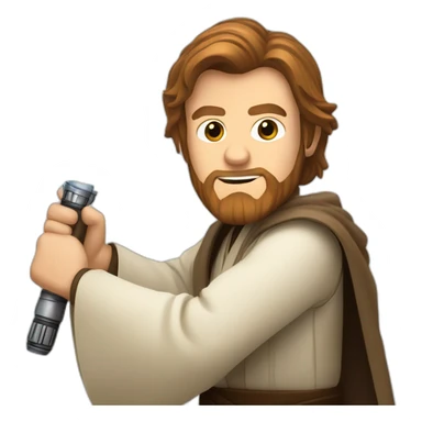 obiwan kenobi with a lightsaber sticker