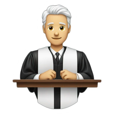 judge shows heart with hands sticker
