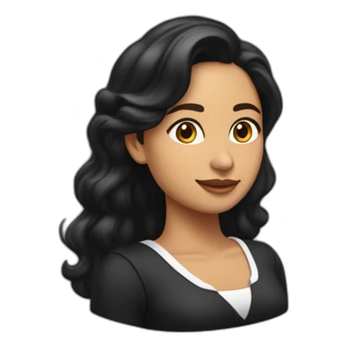 Thayri Galicia mujer speaker morena cabello negro liso con pollina sticker