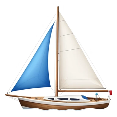 sailboat with white sail side view sticker