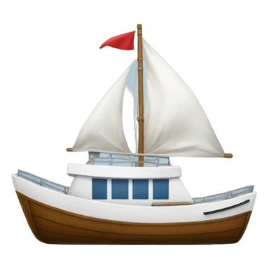 boat that has a building on top of it sticker