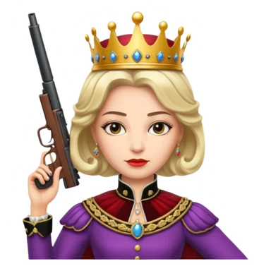 queen with gun sticker