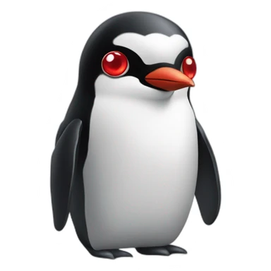 blockhead penguin with red eyes sticker