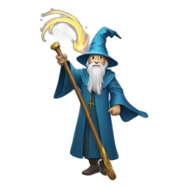 wizard with a magic stick sticker