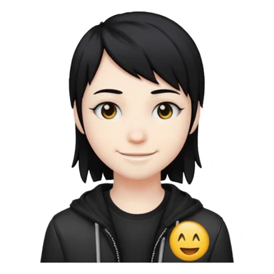 goth emo black hair peak and cool emoji sticker