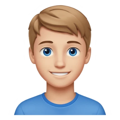 niño guapo adolescente de ojos azules sonriendo enamorado sticker