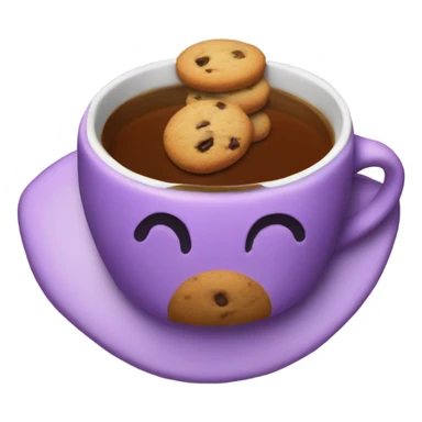Purple tea cup with cookie sticker