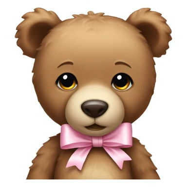 Teddy bear with light pink bow  sticker
