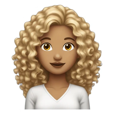 Latina with blonde highlighted curly hair sticker