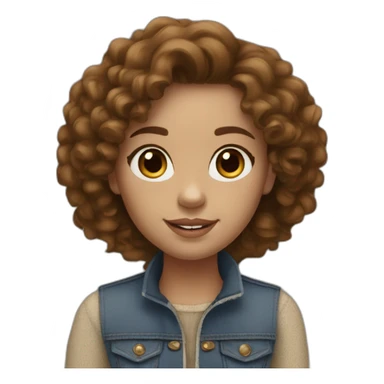 pale girl with curly brown hair wearing ugg boots and jeans sticker