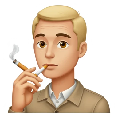 Man eating a cigarette  sticker