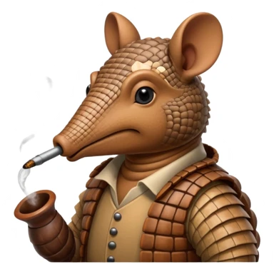 Armadillo smoking a pipe sticker