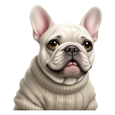 French bulldog wearing a sweater sticker