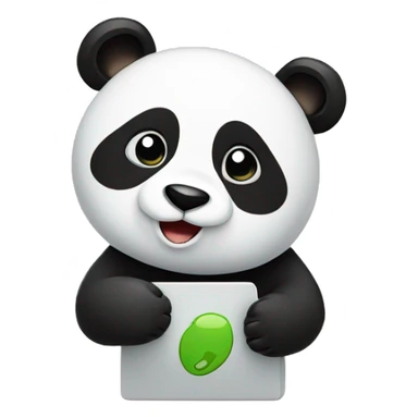 Cute panda chatting on phone  sticker