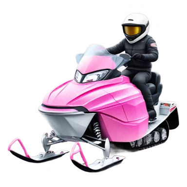 Pink ombre snowmobile with glitter sticker